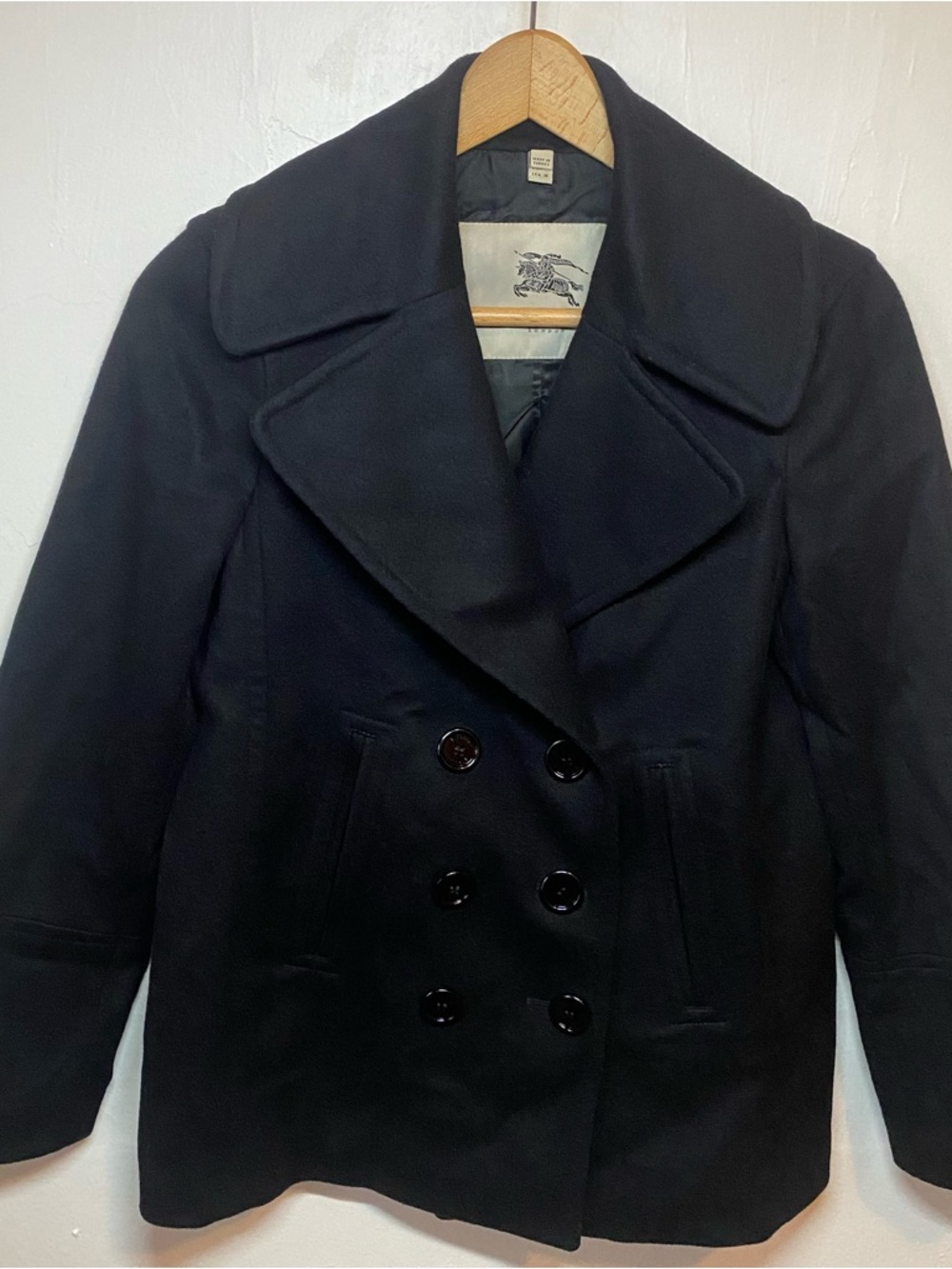 Burberry London Wool Cashmere Peacoat Women’s US 4 Black Double Breasted Luxury - Picture 11 of 16